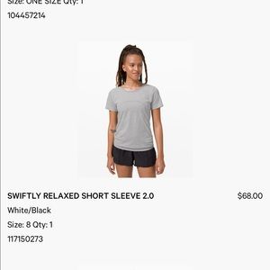 Lululemon swiftly relaxed short sleeve